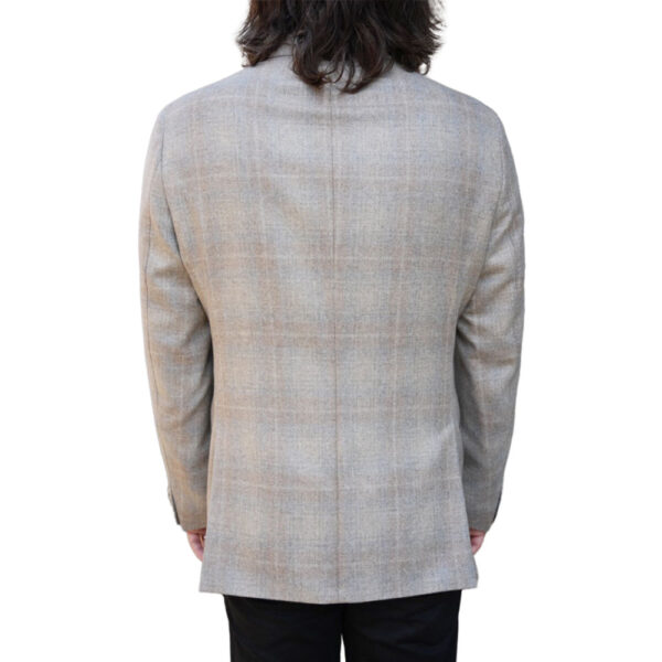 Eduard Dressler Beige Windowpane Smart Jacket back