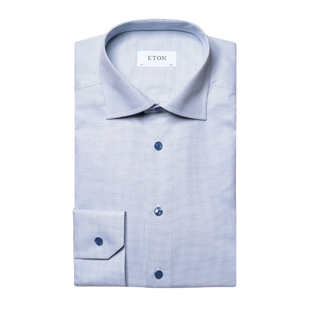 Eton Contemporary Fit Dobby Blue Shirt