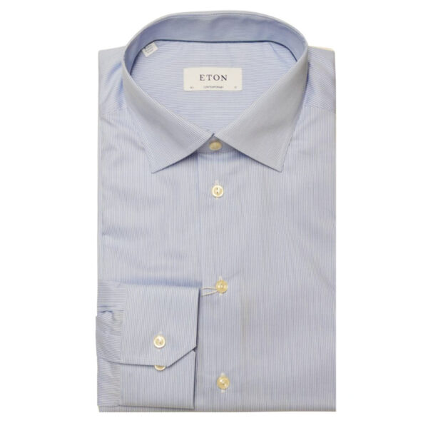 Eton Contemporary Fit Mirco Stripe Blue Shirt