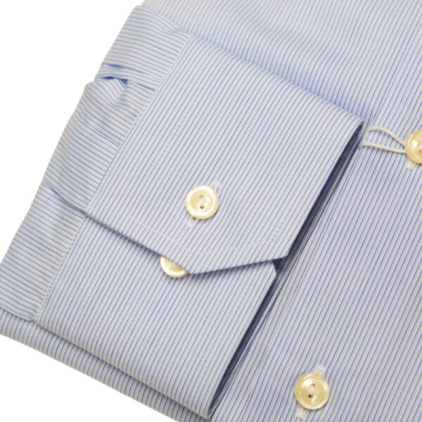 Eton Contemporary Fit Mirco Stripe Blue Shirt cuff