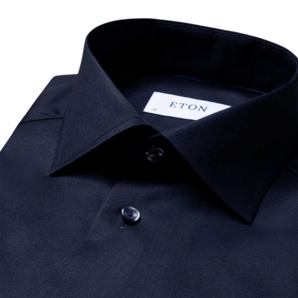 Eton Contemporary Fit Navy Shirt collar 1