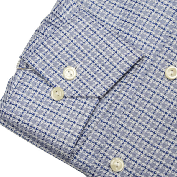 Eton King Twill ZigZag Navy Shirt sleeve