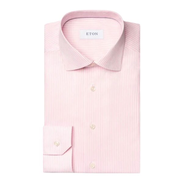 Eton Pink Striped Twill Shirt