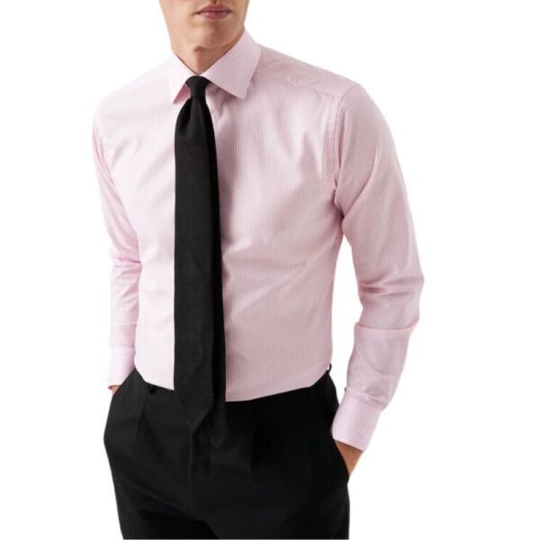 Eton Pink Striped Twill Shirt with tie