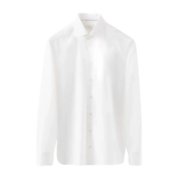 Eton White Solid Elevated Twill Shirt