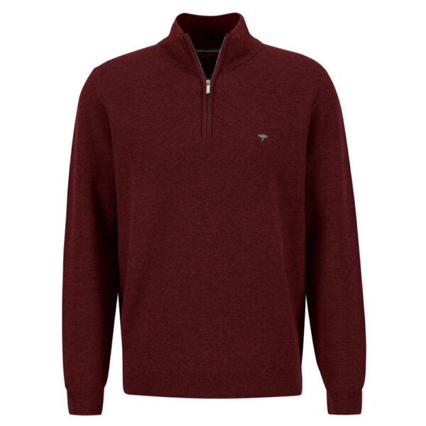 Fynch Hatton Burgundy Half Zip Jumper