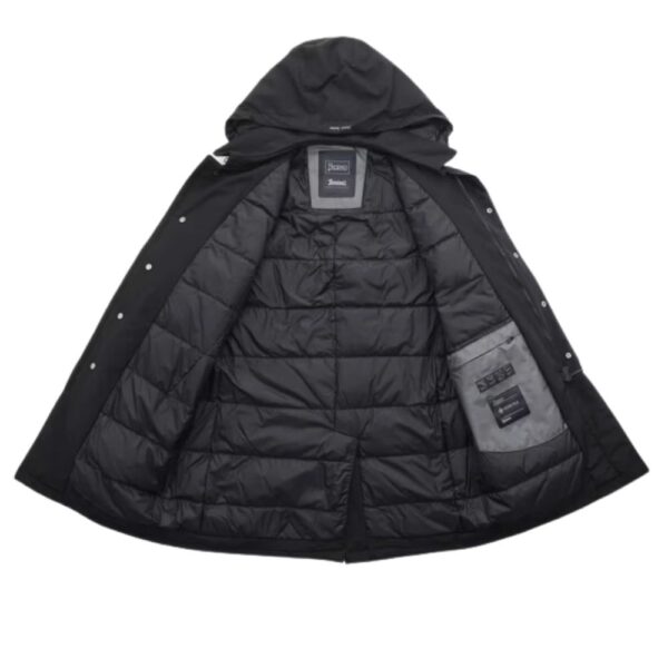 Herno 2 layer black raincoat open