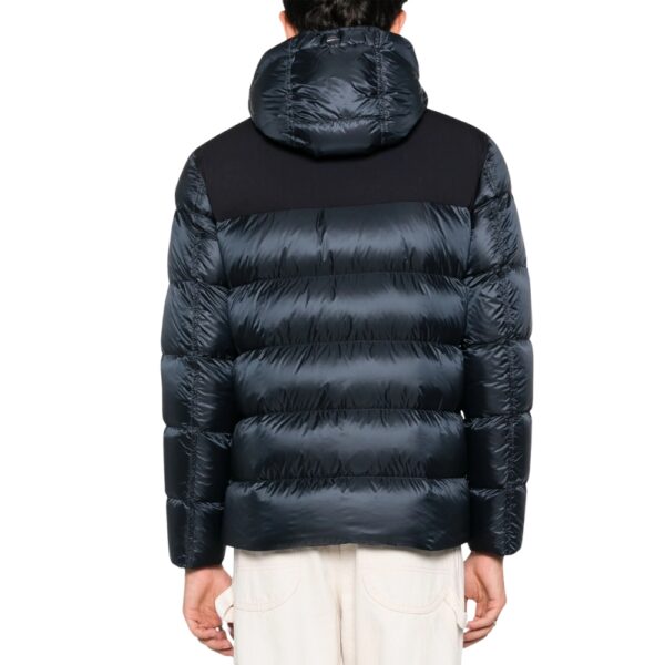 Herno panelled padded navy jacket back