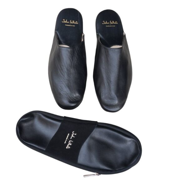 John White Black House Slippers 2