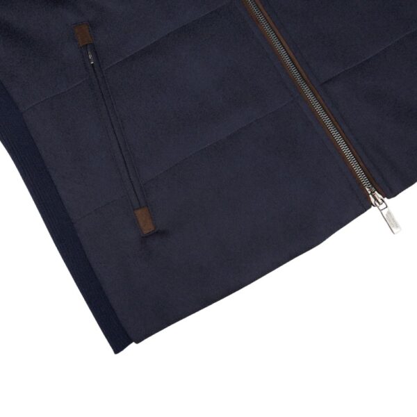 MAURIZIO BALDASSARI Navy Water Repellent Pure Cashmere Gilet 4