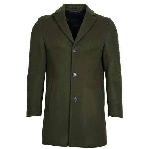 Roy Robson Green Wool and Cashmere Overcoat