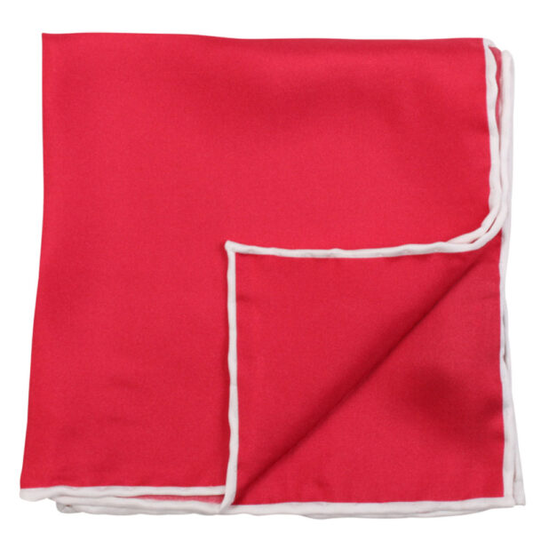 Amanda Christensen Red Pocket Square with Piping