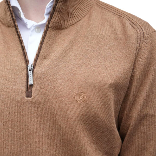 BUGATTI Light Brown Half Zip Jumper detail