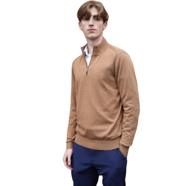 BUGATTI Light Brown Half Zip Jumper side