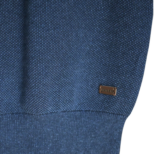 Baileys Waffle Navy Melange Crew Neck Jumper detail