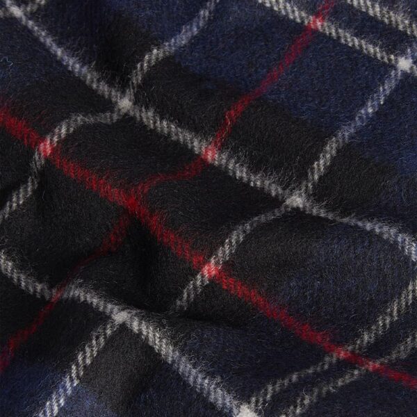 Barbour Tartan Lambswool Scarf Navy Red 2