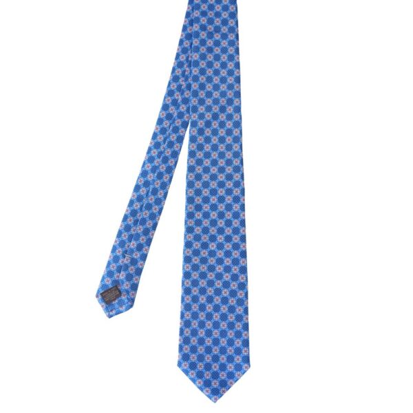 CANALI Blue Geometric Silk Tie 1 1