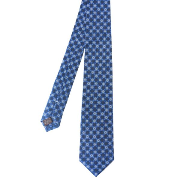 CANALI Blue Geometric Silk Tie 1