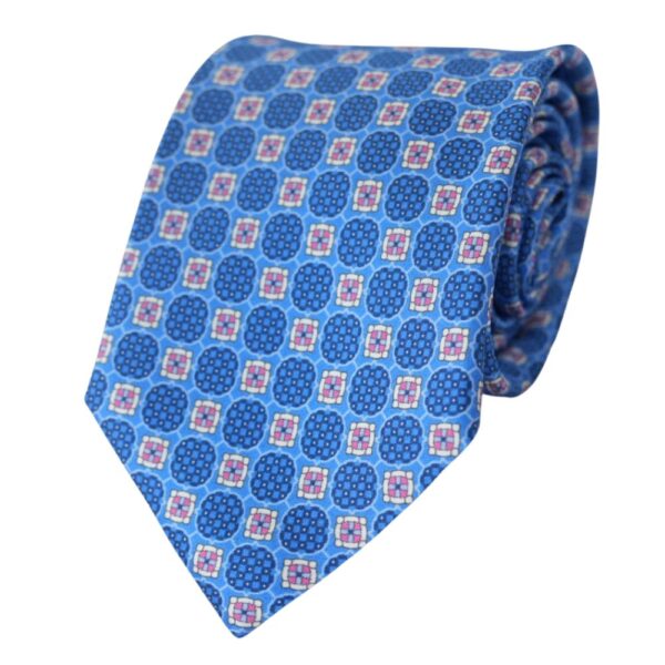 CANALI Blue Geometric Silk Tie 3