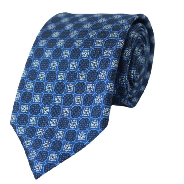 CANALI Blue Geometric Silk Tie