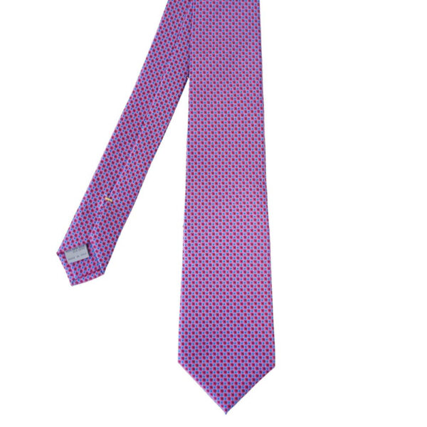 CANALI Micro Square Pattern Pink Tie 2