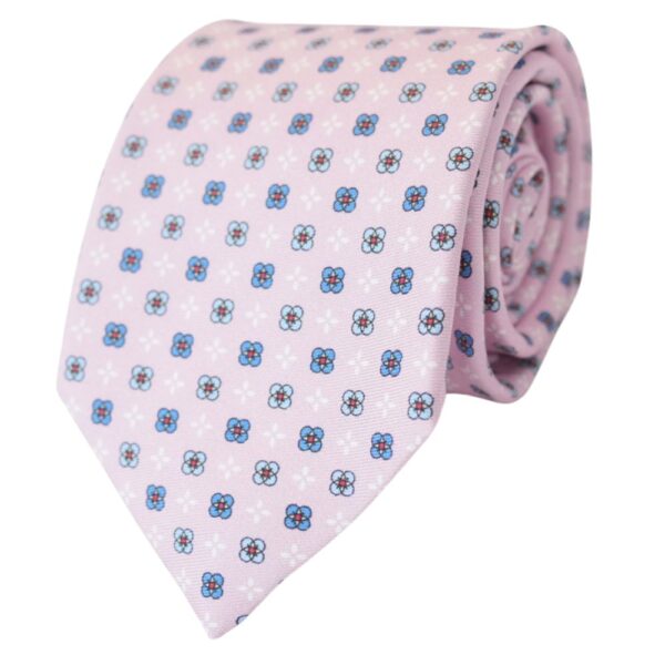 CANALI Pink Floral Silk Tie 2