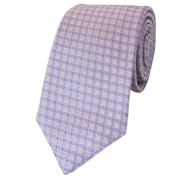 CANALI Pink Printed Silk Tie 1