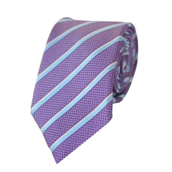 CANALI Purple Blue Pinstripe Tie 1