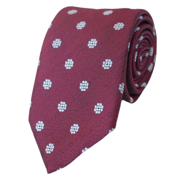 CANALI Red Floral Pattern Tie 2