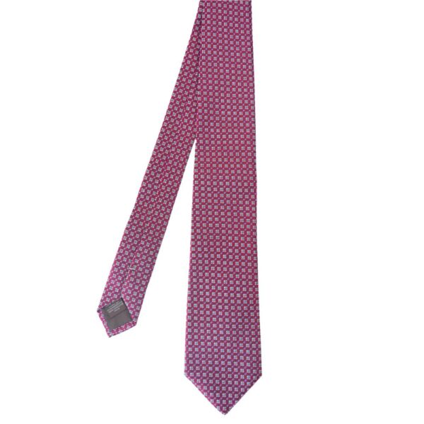 CANALI Red Printed Silk Tie 2