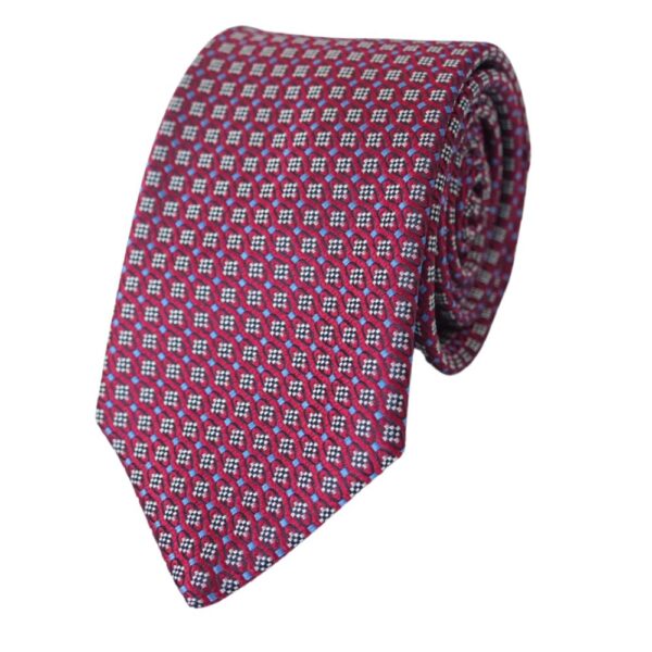 CANALI Red Printed Silk Tie