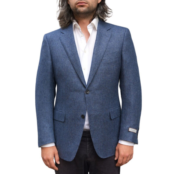 Canali Blue Small Check Smart Jacket