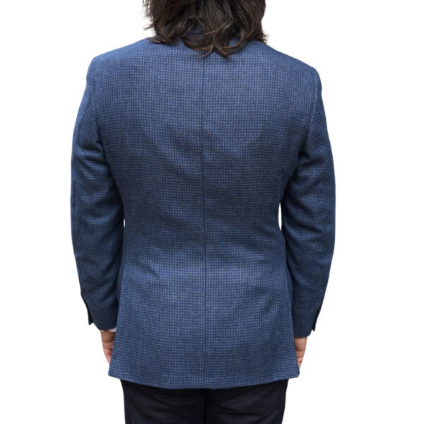 Canali Blue Small Check Smart Jacket back