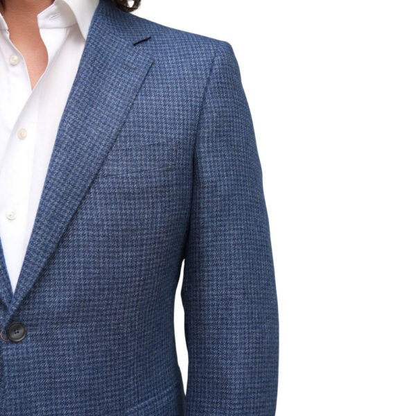 Canali Blue Small Check Smart Jacket detail