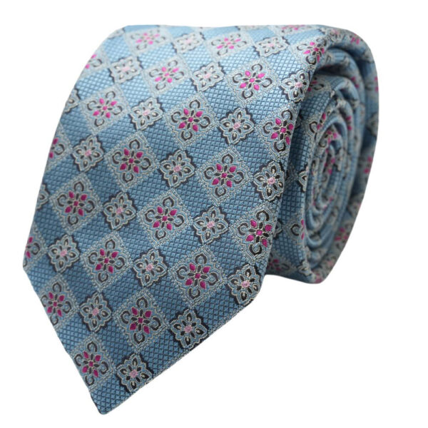 Canali Blue Tie with Mosaic Pattern