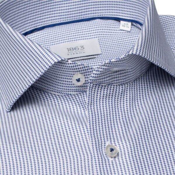 ETERNA 1863 Dogtooth Blue Shirt Collar