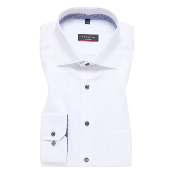 ETERNA Modern Fit Formal White Shirt with Contrast Collar