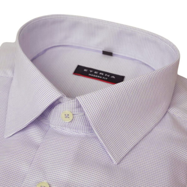 ETERNA Modern Fit Textured Purple Shirt collar