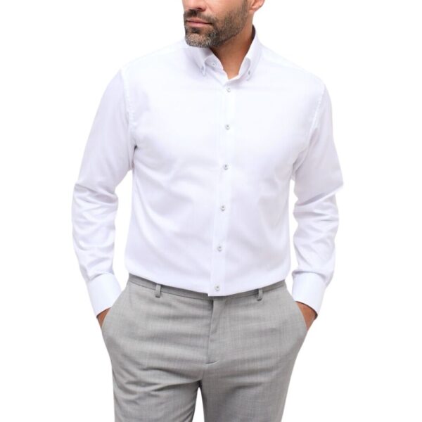 ETERNA Oxford Button Down White Shirt Front