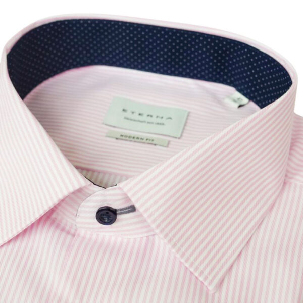 ETERNA Pink Fine Striped Shirt collar