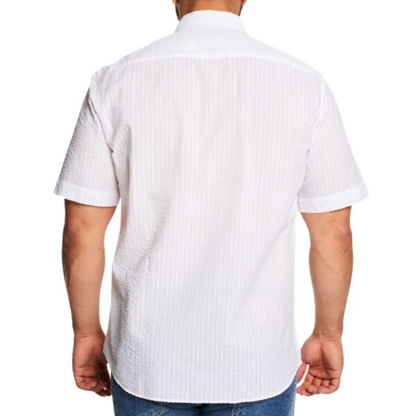 ETERNA Seersucker Short Sleeve White Shirt 1