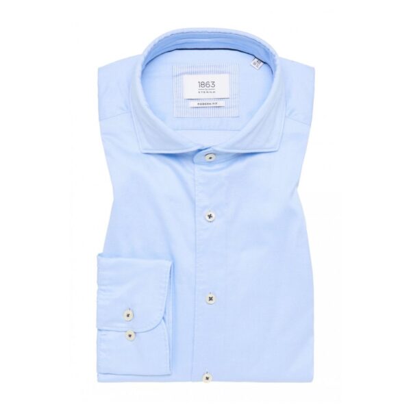 ETERNA Soft Long Sleeve Light Blue Shirt Front