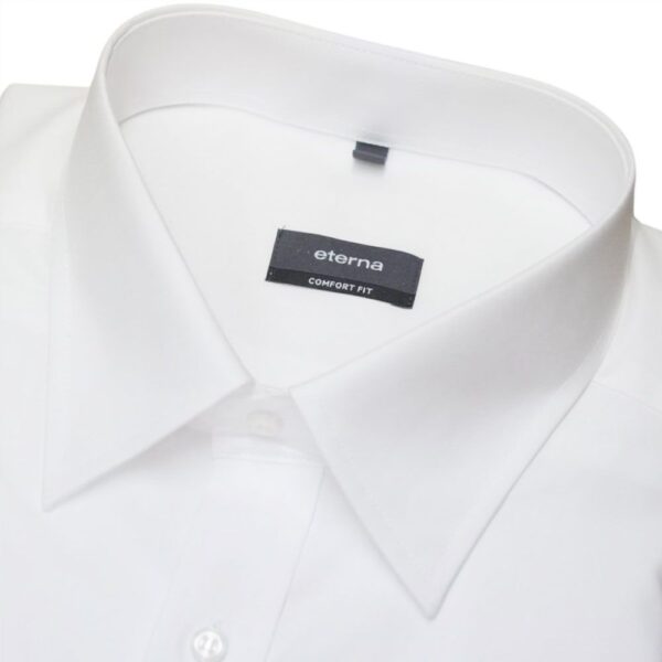 ETERNA White Short Sleeve Shirt With Breast Pocket Collar