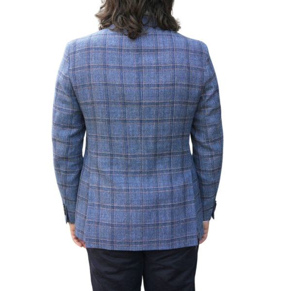 Eduard Dressler Blue Check Smart Jacket back