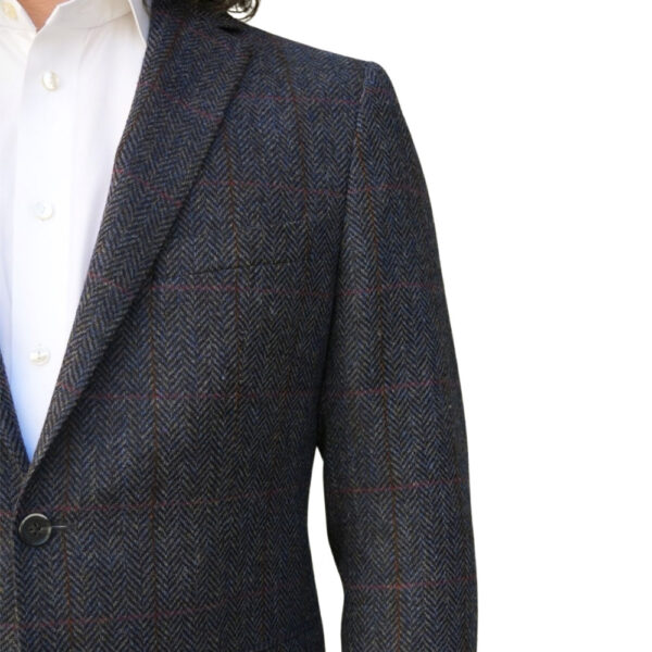 Eduard Dressler Hirringbone Check Navy Jacket detail