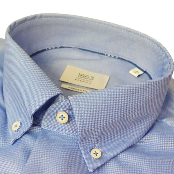 Eterna Blue Button Down Shirt collar