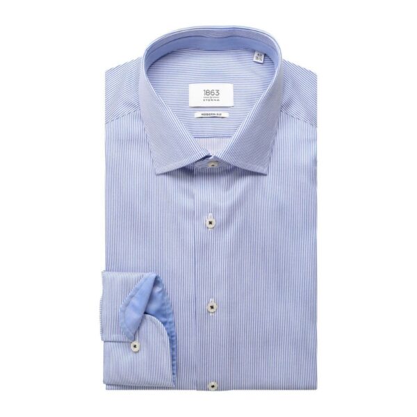 Eterna Blue Fine Striped Shirt