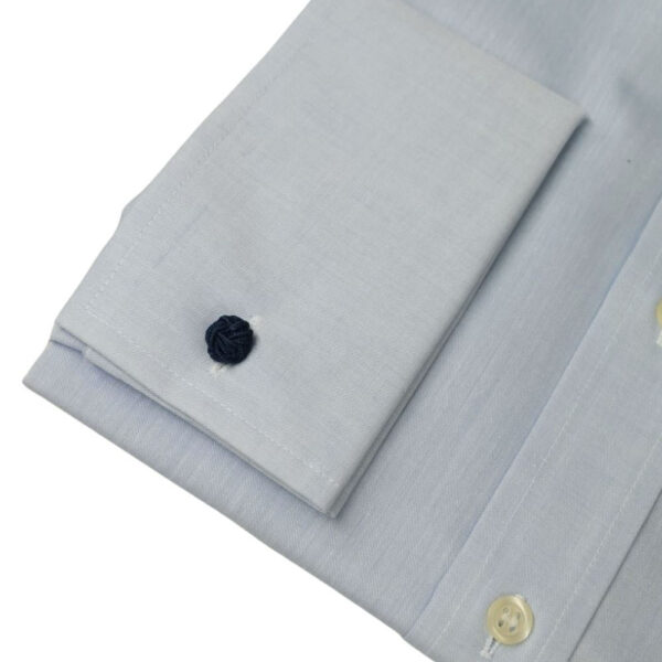 Eterna Blue Shirt with French Cuff and Breast Pocket 2