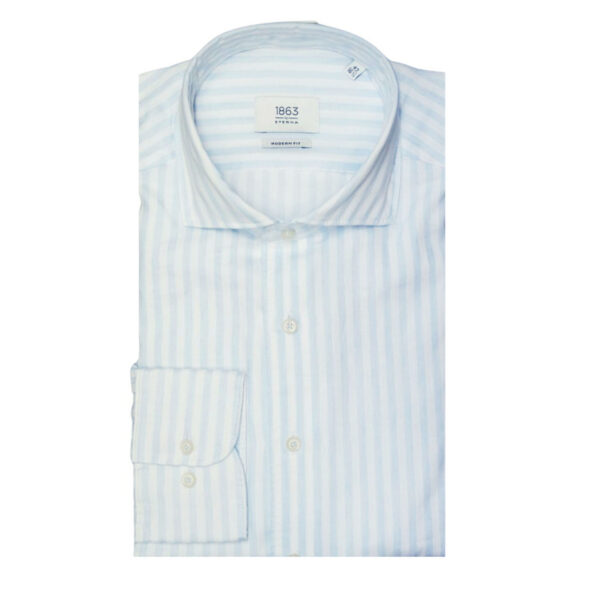 Eterna Blue and White striped shirt