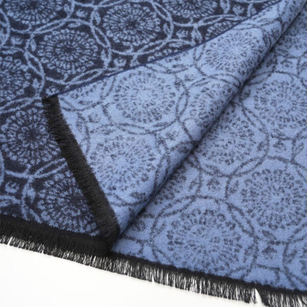 Eterna Navy Scarf with Mosaic Pattern